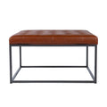 SEI Furniture Healy Tufted Ottoman in Faux Leather