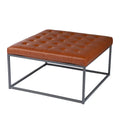 SEI Furniture Healy Tufted Ottoman in Faux Leather