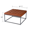 SEI Furniture Healy Tufted Ottoman in Faux Leather