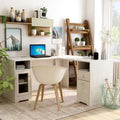 Furniture of America Barlon 59-Inch L-Shaped Computer Desk with USB Ports