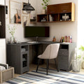 Furniture of America Barlon 59-Inch L-Shaped Computer Desk with USB Ports