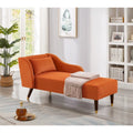 Contemporary Velvet Upholstered Chaise Lounge Chair - Dimensions: 29.5" x 55.9" x 28.7"