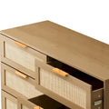 6-Drawer Rattan Wood Dresser