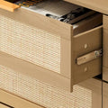 6-Drawer Rattan Wood Dresser