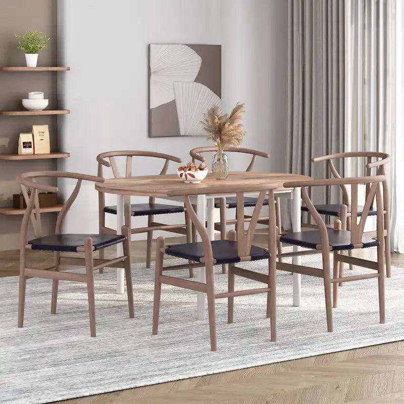 Set of 6 Gessford Ash Wood Dining Chairs by Christopher Knight Home