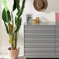 Modern 6 Drawer Dresser with Channeled Front Design