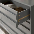 Modern 6 Drawer Dresser with Channeled Front Design