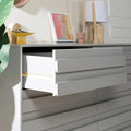 Modern 6 Drawer Dresser with Channeled Front Design