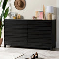 Modern 6 Drawer Dresser with Channeled Front Design