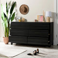 Modern 6 Drawer Dresser with Channeled Front Design