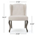 Set of 2 Niclas Wingback Studded Fabric Accent Chairs by Christopher Knight Home