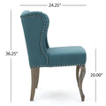Set of 2 Niclas Wingback Studded Fabric Accent Chairs by Christopher Knight Home