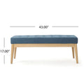 Christopher Knight Home Saxon Mid-Century Tufted Fabric Ottoman Bench - 43" L x 15.75" W x 17" H
