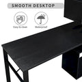L-Shaped Corner Computer Desk with Rotating Features and 5-Tier Bookshelf for Home Office