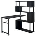 Modern Computer Desk with 5-Tier Shelves – Space-Saving Rotatable Workstation