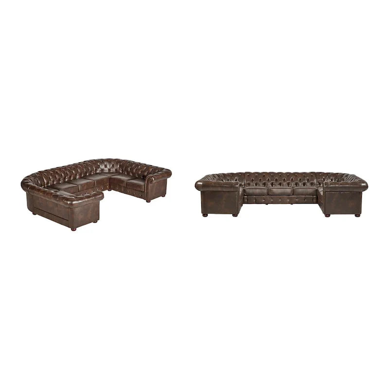 Gdansk 9-Person U-Shaped Chesterfield Sectional Sofa