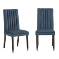 Noricum Velvet Channel-Back Dining Chair Set (2 Pieces)