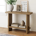 Nathan James Virgo Farmhouse 2-Tier Console Table with Wire-Brushed Wood Finish