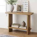 Nathan James Virgo Farmhouse 2-Tier Console Table with Wire-Brushed Wood Finish