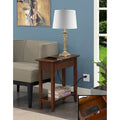 American Heritage Flip Top End Table with Charging Station and Shelf by Convenience Concepts