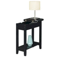 American Heritage Flip Top End Table with Charging Station and Shelf by Convenience Concepts