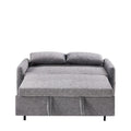 Convertible Sofa Bed Loveseat with Adjustable Backrest, Storage Pockets, and 2 Soft Pillows