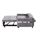 Convertible Sofa Bed Loveseat with Adjustable Backrest, Storage Pockets, and 2 Soft Pillows
