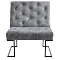 Corvus Savannah Tufted Velvet Lounge Chair with Upholstered Accent