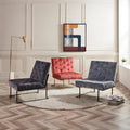 Corvus Savannah Tufted Velvet Lounge Chair with Upholstered Accent