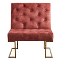 Corvus Savannah Tufted Velvet Lounge Chair with Upholstered Accent