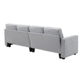 Merax 104 Modern 4-Seater Linen Sofa with Armrest Pockets and 4 Pillows - Minimalist Design