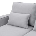 Merax 104 Modern 4-Seater Linen Sofa with Armrest Pockets and 4 Pillows - Minimalist Design