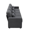 Merax 104 Modern 4-Seater Linen Sofa with Armrest Pockets and 4 Pillows - Minimalist Design