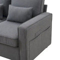 Merax 104 Modern 4-Seater Linen Sofa with Armrest Pockets and 4 Pillows - Minimalist Design