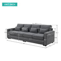 Merax 104 Modern 4-Seater Linen Sofa with Armrest Pockets and 4 Pillows - Minimalist Design
