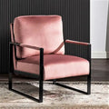 Hosam 25.4 Velvet Upholstered Chair with Metal Arms