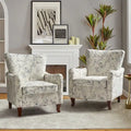 Set of 2 Samouel Contemporary Floral Wingback Armchairs by HULALA HOME