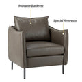 Set of 2 Jaime Modern Vegan Leather Accent Chairs with Metal Legs by HULALA HOME