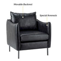 Set of 2 Jaime Modern Vegan Leather Accent Chairs with Metal Legs by HULALA HOME