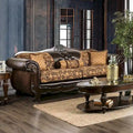 Rend Classic Faux Leather Tufted Sofa with Rolled Arms by Furniture of America