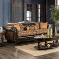 Rend Classic Faux Leather Tufted Sofa with Rolled Arms by Furniture of America
