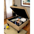 MJL Furniture Manhattan Allure Upholstered Cocktail Ottoman Table with Storage