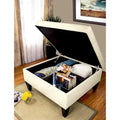 MJL Furniture Manhattan Allure Upholstered Cocktail Ottoman Table with Storage