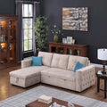 Cozy Classic L-Shaped Pull-Out Sleeper Sectional Sofa
