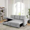 Cozy Classic L-Shaped Pull-Out Sleeper Sectional Sofa