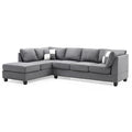 Malone 111-Inch Suede 4-Seater Sectional Sofa with Two Throw Pillows - Dimensions: 111L x 78W x 34H
