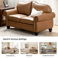 Angel Transitional Genuine Leather Sofa with Tufted Backrest by HULALA HOME