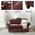 Angel Transitional Genuine Leather Sofa with Tufted Backrest by HULALA HOME