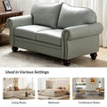 Angel Transitional Genuine Leather Sofa with Tufted Backrest by HULALA HOME