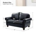 Angel Transitional Genuine Leather Sofa with Tufted Backrest by HULALA HOME